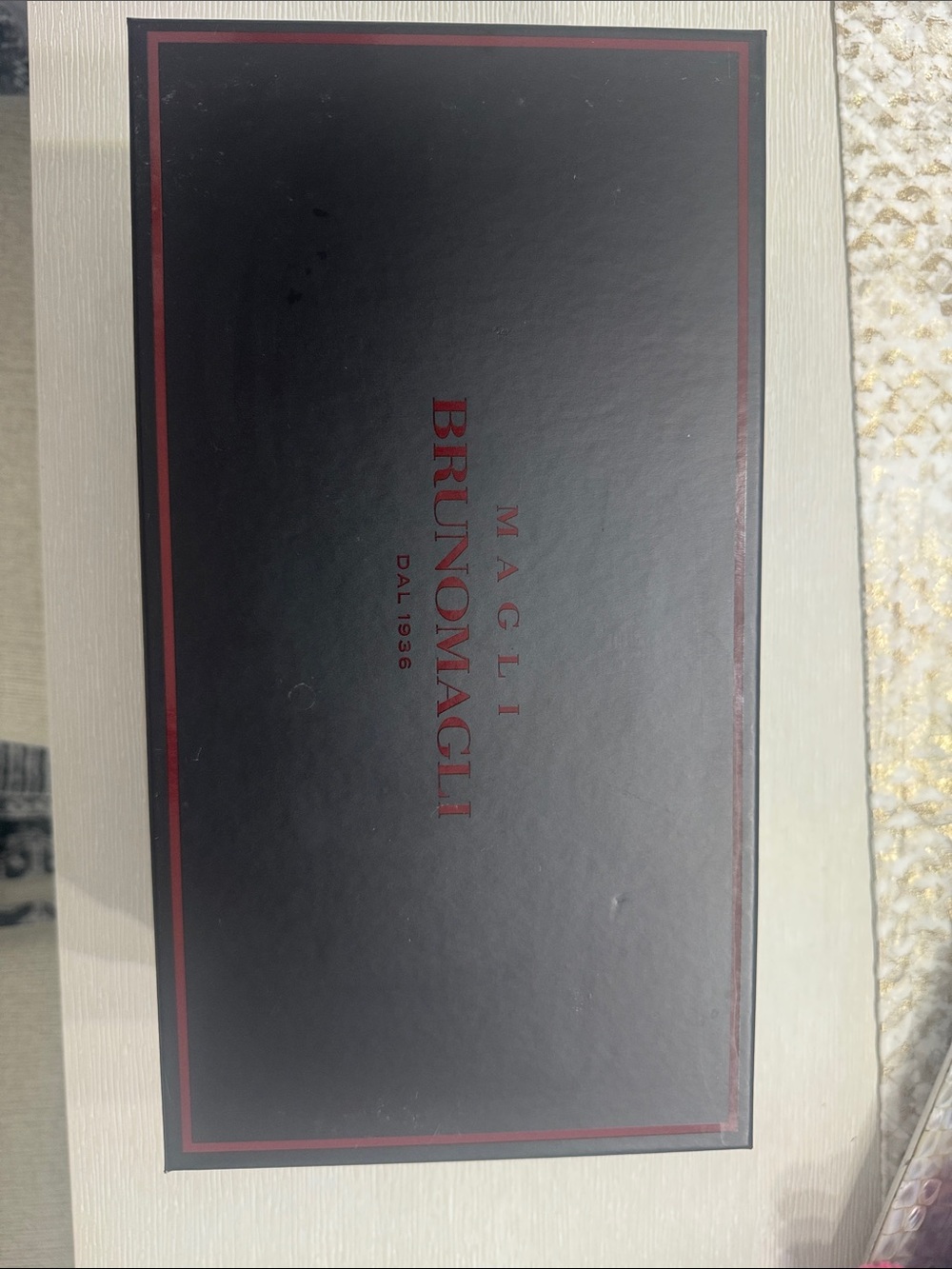 Bruno Magli Black Shoe Box with Red Accents